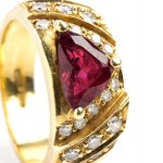 Ruby diamond gold band ring