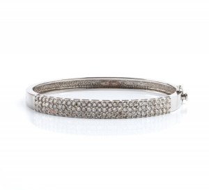 Diamond rigid gold bracelet