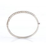 Diamond rigid gold bracelet
