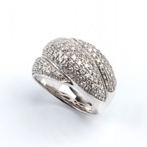 Gold diamond cross band ring