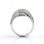 Gold diamond cross band ring