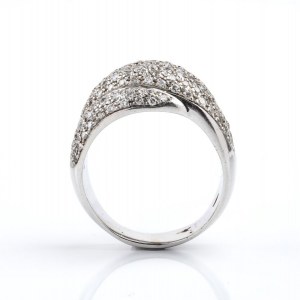 Gold diamond cross band ring