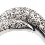 Gold diamond cross band ring