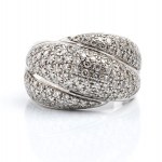 Gold diamond cross band ring
