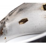 Gold diamond cross band ring