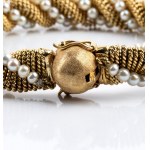 Gold and pearl twisted bracelet