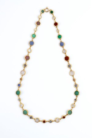 Glass paste sgold necklace