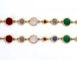 Glass paste sgold necklace