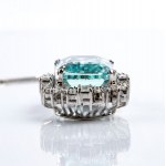 Aquamarine diamond pendant necklace