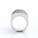 Gold diamond-paved saddle motif band ring