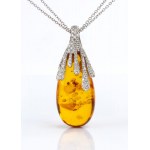 Diamond ambroid gold necklace