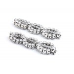 Diamond platinum drop pair of earrings