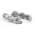 Diamond platinum drop pair of earrings