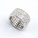 White gold diamond pierced band ring