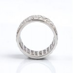 White gold diamond pierced band ring