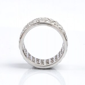 White gold diamond pierced band ring