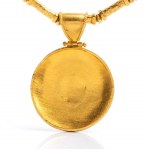 Gold archaeological-style necklace with precious stones