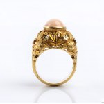 Angel skin coral gold bracelet and ring