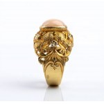 Angel skin coral gold bracelet and ring