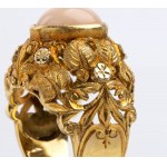Angel skin coral gold bracelet and ring