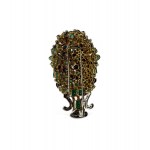 Gold brooch with sapphires, emeralds, and diamonds