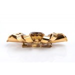 Gold brooch with quartz