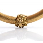 Rigid gold bracelet with enamels, diamonds, rubies, emeralds and sapphires