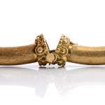 Rigid gold bracelet with enamels, diamonds, rubies, emeralds and sapphires