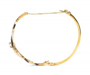 Diamond rigid hoop bracelet