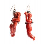 Coral putto earrings