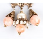 Cerasuolo coral pearl gold pair of drop earrings