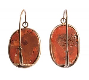 Coral cameo earrings