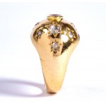 Gold ruby diamond band ring