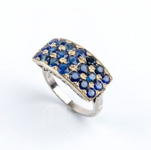 Sapphire gold band ring