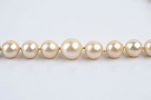 Gold, silver diamaonds pearl necklace