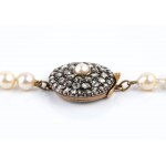 Gold, silver diamaonds pearl necklace