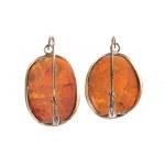 Mediterranean coral cameo earrings