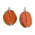 Coral cameo earrings