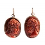 Coral cameo earrings