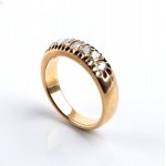 Yellow gold diamond pendant-brooch and ring