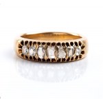 Yellow gold diamond pendant-brooch and ring