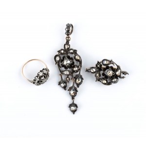 Gold, silver and diamond demi parure