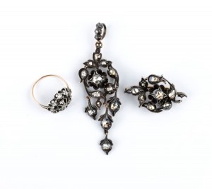 Gold, silver and diamond demi parure