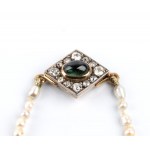 Freshwater pearl necklace with gold and silver clasp