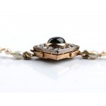 Freshwater pearl necklace with gold and silver clasp