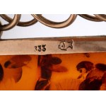 Baltic amber brooch and ambroid gold bracelet