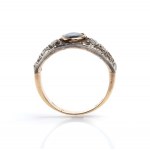 Sapphire diamond gold silver ring
