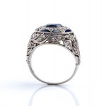 Sapphire diamond platinum ring