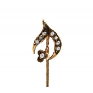 2 pearl garnet gold pins