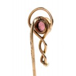 2 pearl garnet gold pins